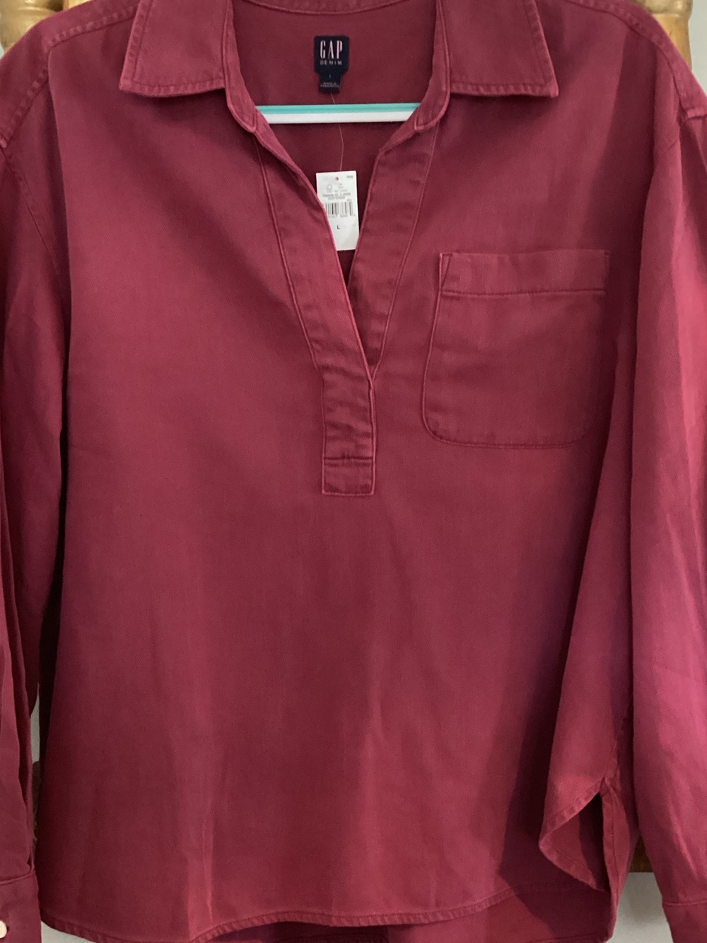 GAP Women's Long-Sleeve Pullover Tunic — Wine